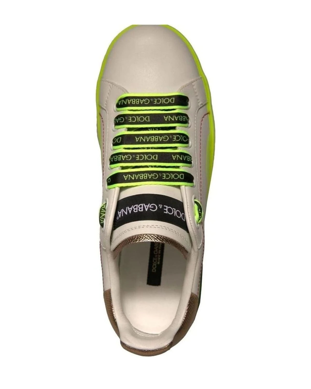 Dolce & Gabbana White Portofino Leather Sneakers Shoes Sneakers