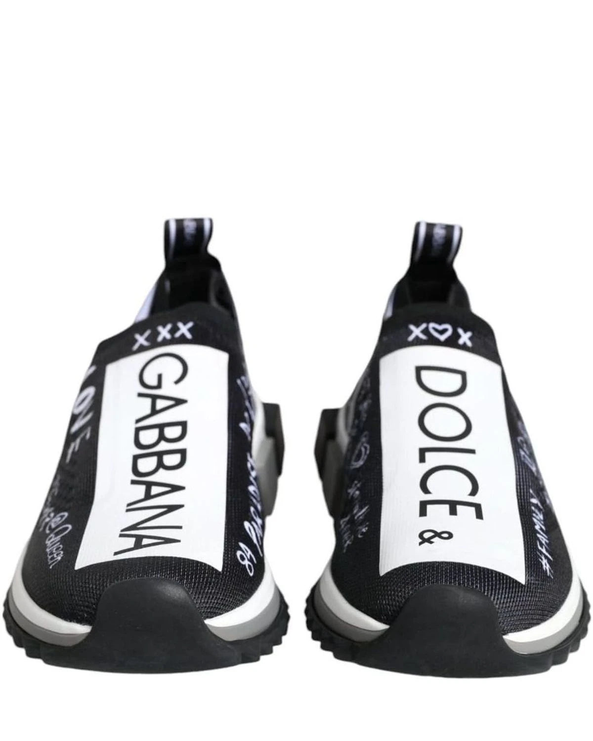 Dolce & Gabbana Black White Sorrento Low Top Sneakers Shoes Sneakers