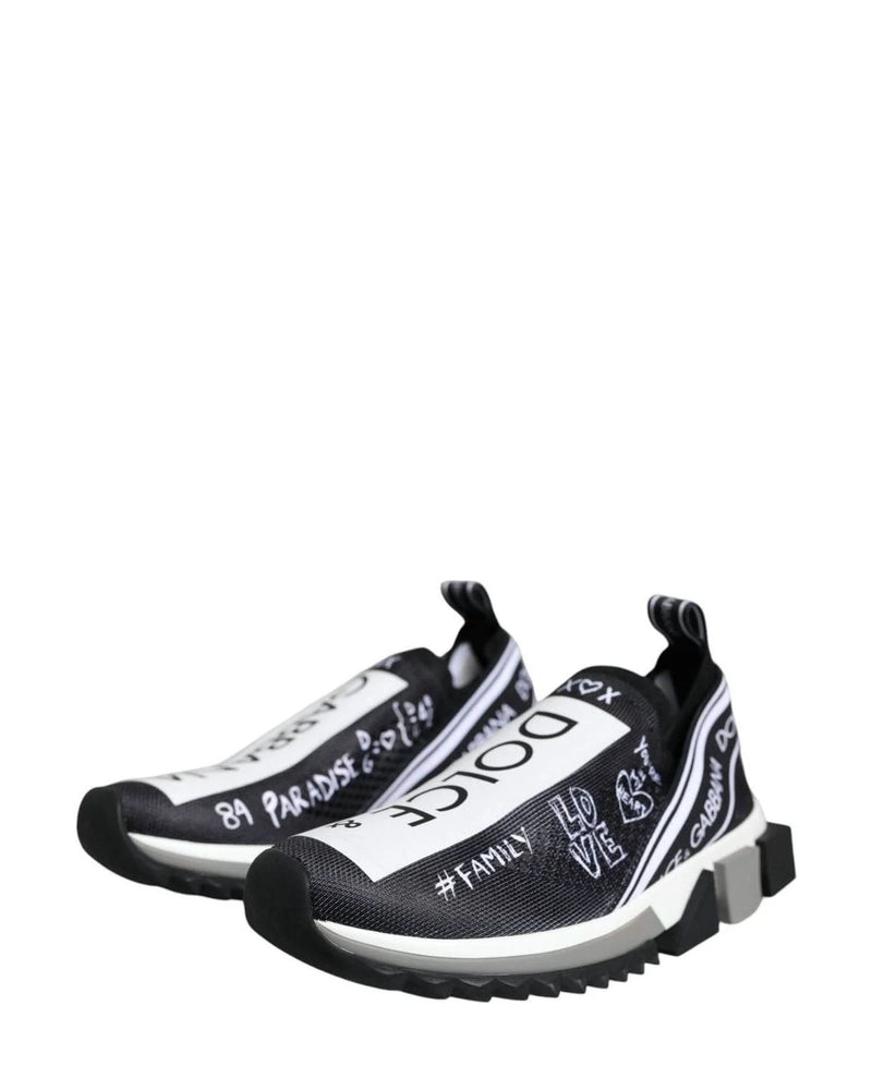 Dolce & Gabbana Black White Sorrento Low Top Sneakers Shoes Sneakers