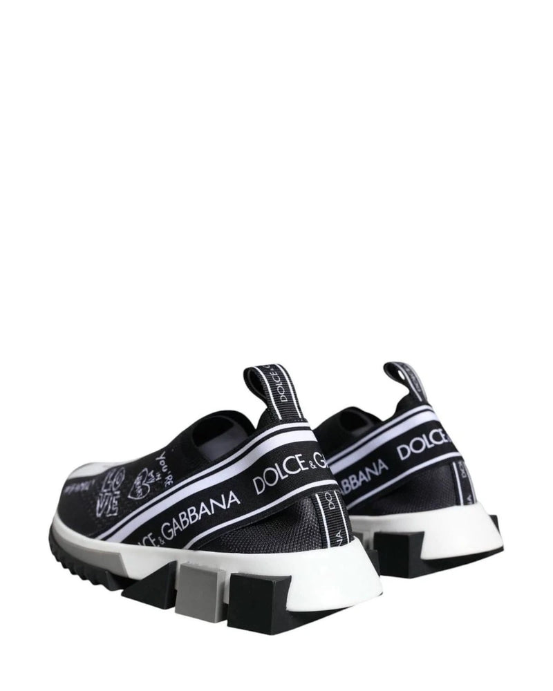Dolce & Gabbana Black White Sorrento Low Top Sneakers Shoes Sneakers