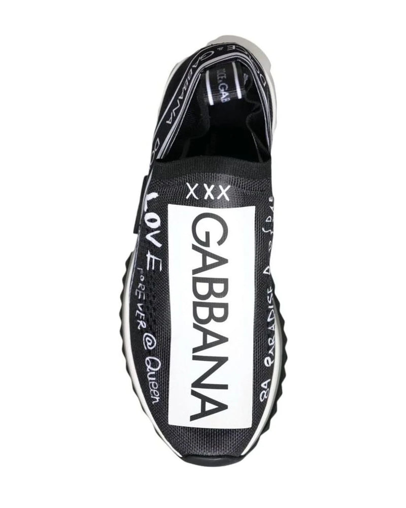 Dolce & Gabbana Black White Sorrento Low Top Sneakers Shoes Sneakers