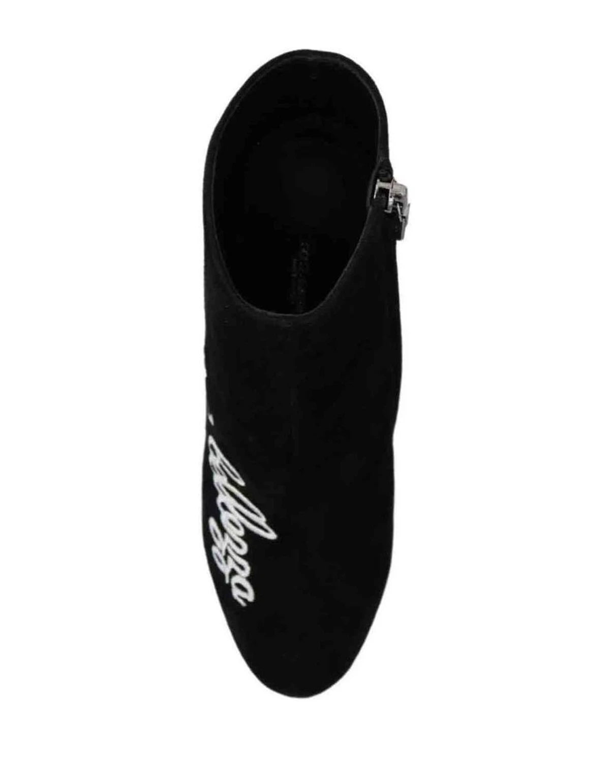 Dolce & Gabbana Embroidered Ankle Boots In Lambskin Suede Boots