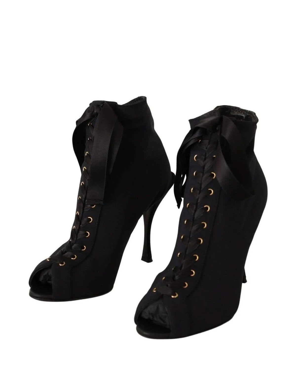 Dolce & Gabbana Elegant Ankle Open Toe Heel Boots Boots