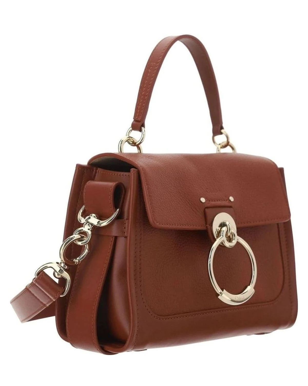 Chloé Elegant Brown Sepia Calfskin Shoulder Handbag Shoulder Bags