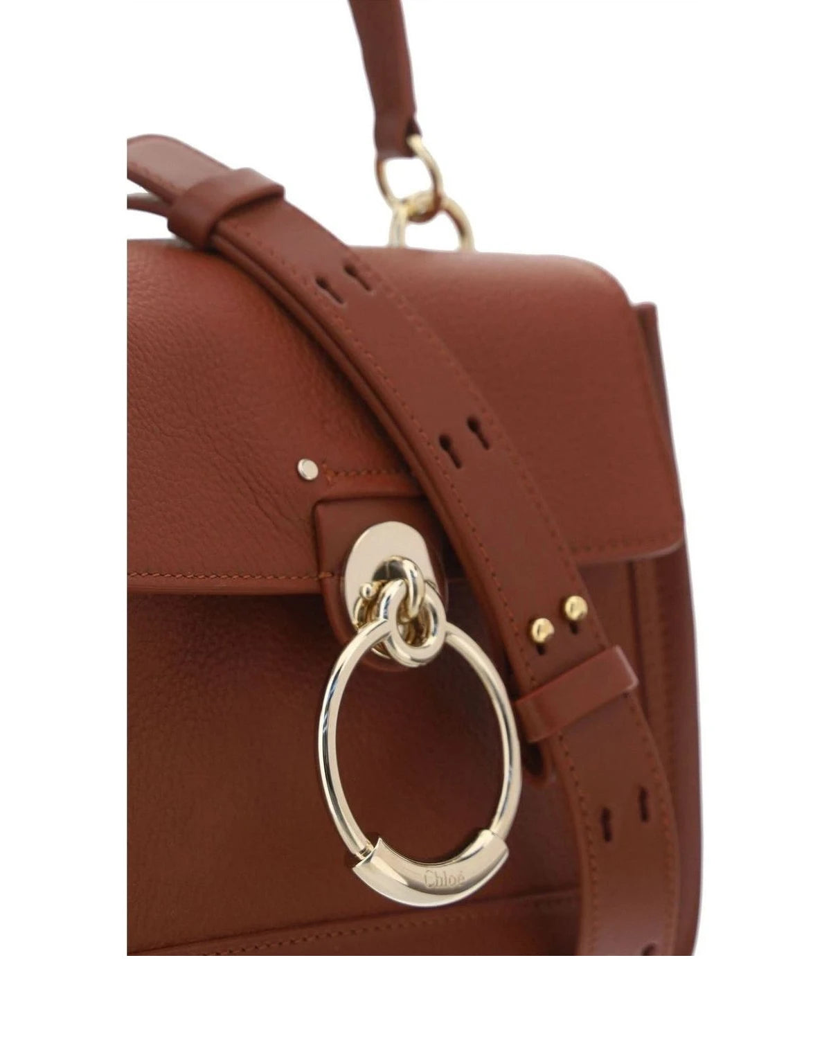 Chloé Elegant Brown Sepia Calfskin Shoulder Handbag Shoulder Bags