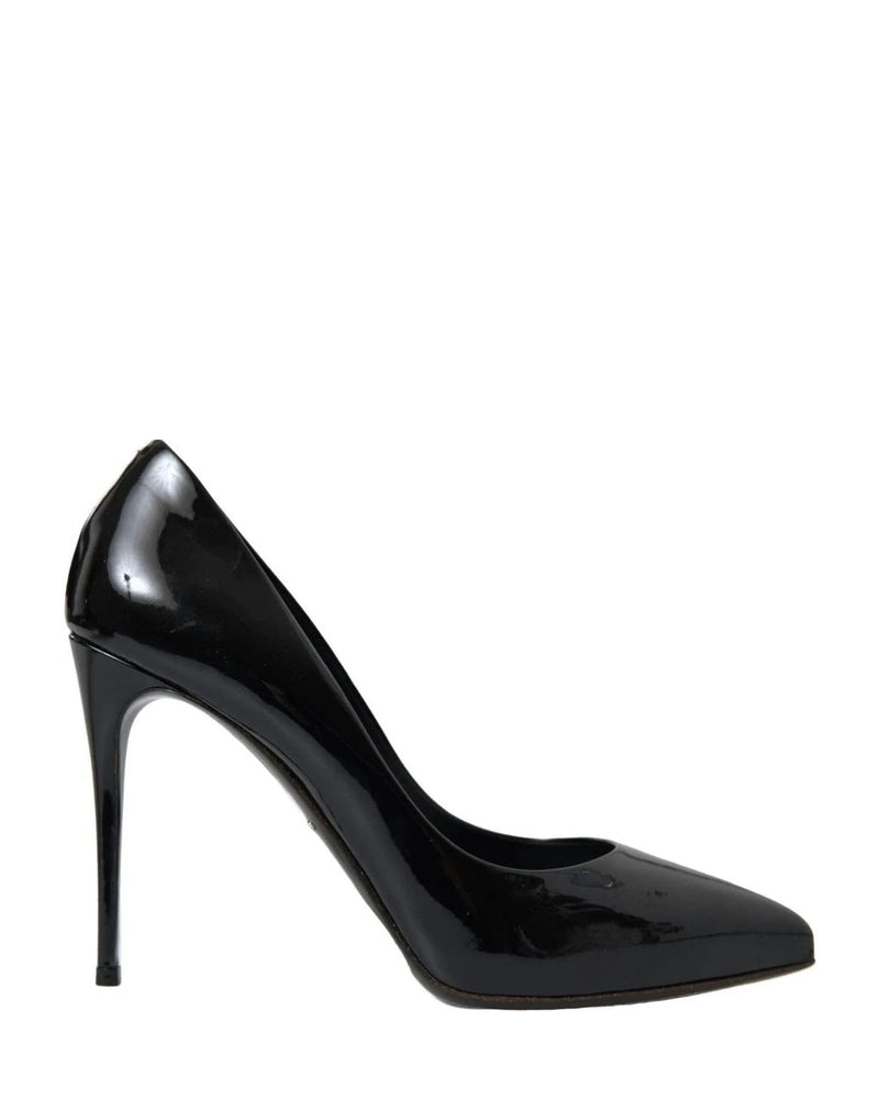Dolce & Gabbana Black Elegant Patent Stiletto Heels Heels