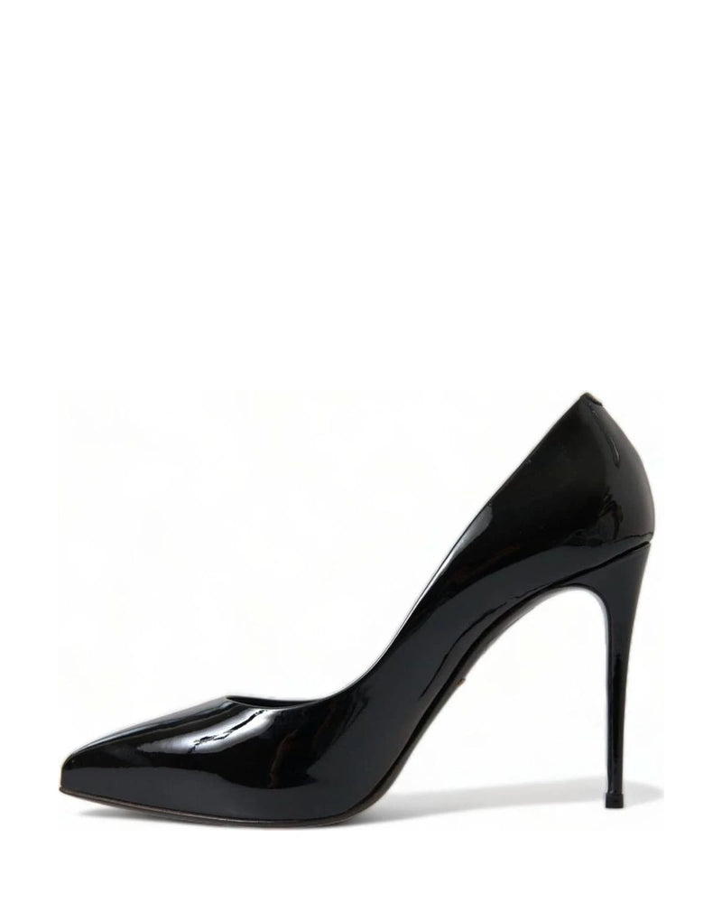 Dolce & Gabbana Black Elegant Patent Stiletto Heels Heels