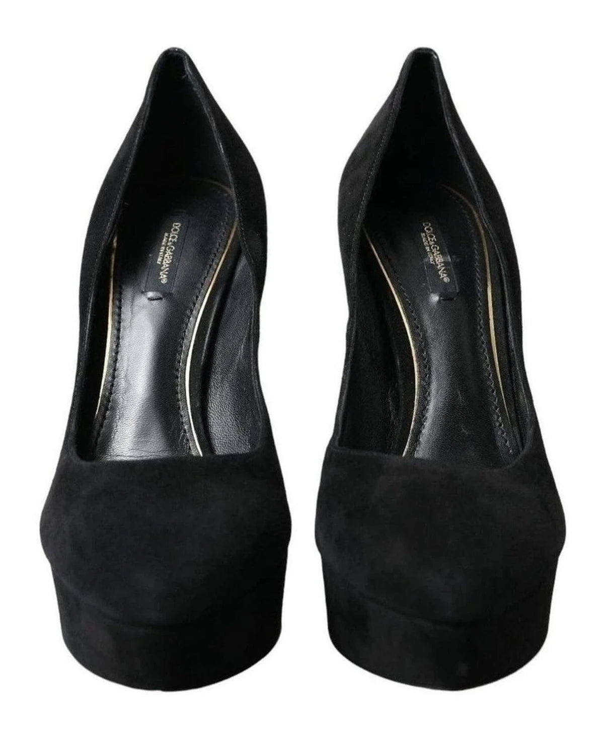 Dolce & Gabbana Black Suede Heeled Pumps Sophistication Heels