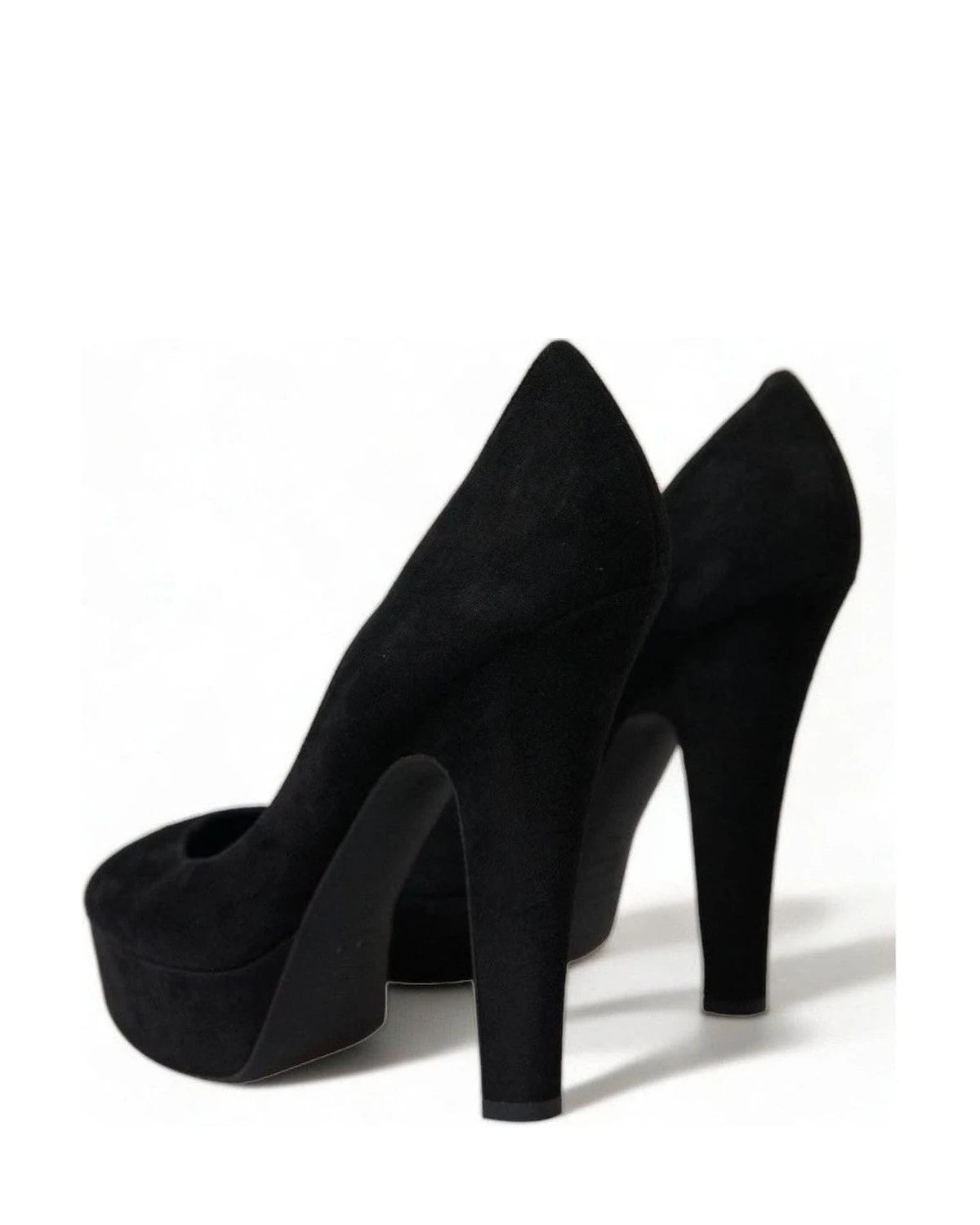 Dolce & Gabbana Black Suede Heeled Pumps Sophistication Heels