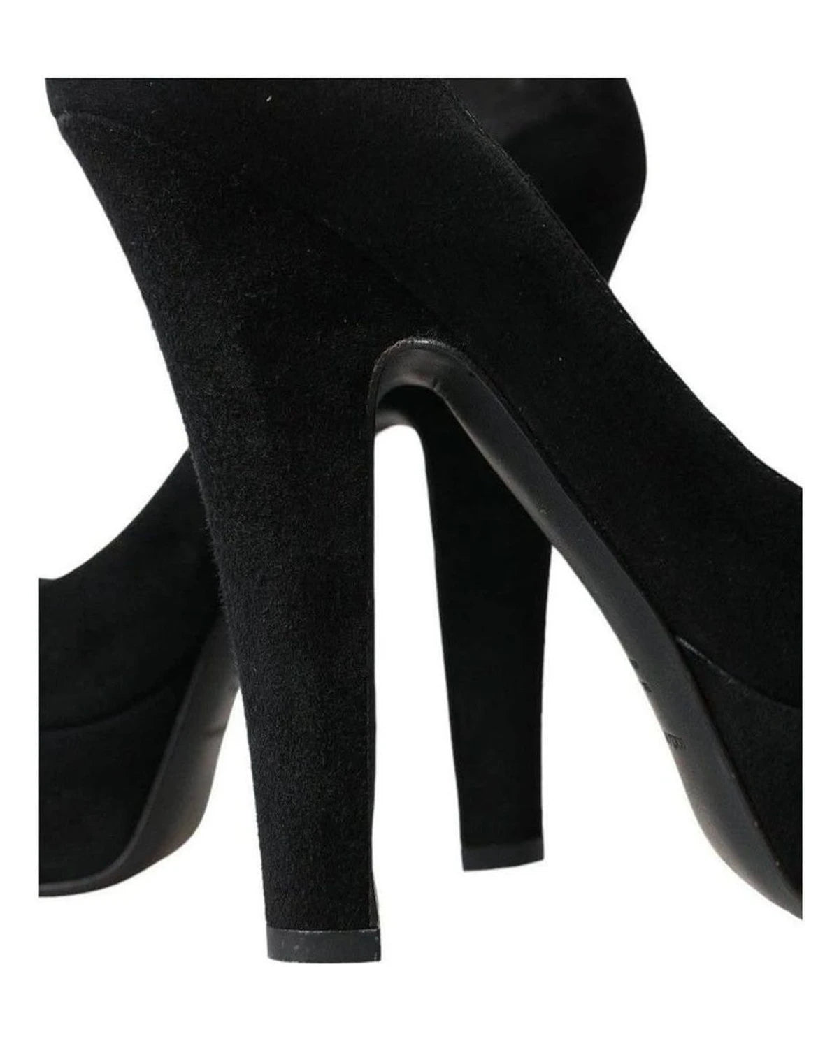 Dolce & Gabbana Black Suede Heeled Pumps Sophistication Heels
