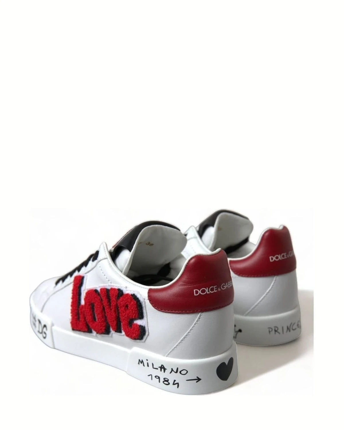 Dolce & Gabbana White Chic Portofino Leather Sneakers Sneakers