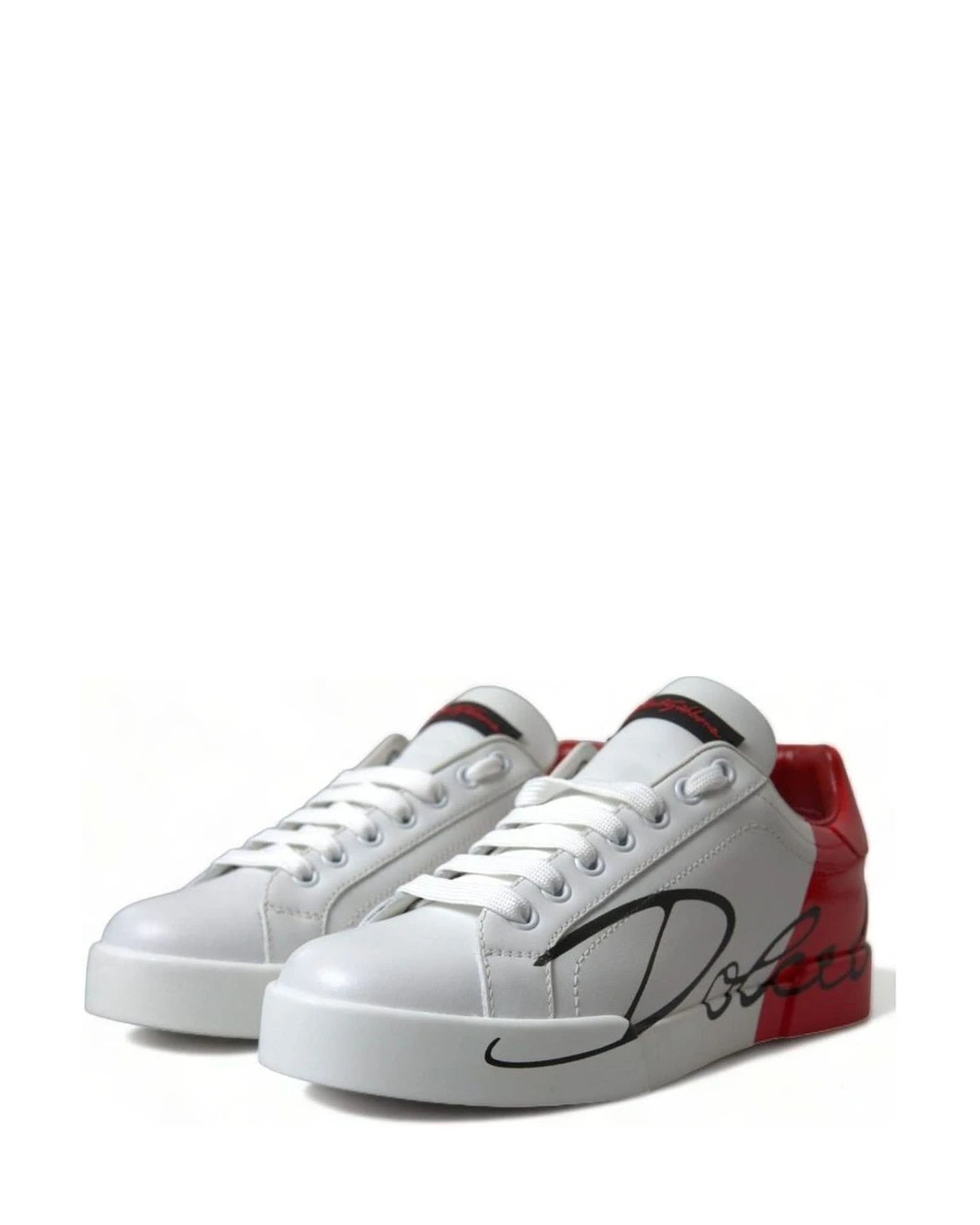 Dolce & Gabbana White Elegant Leather Portofino Sneakers Sneakers