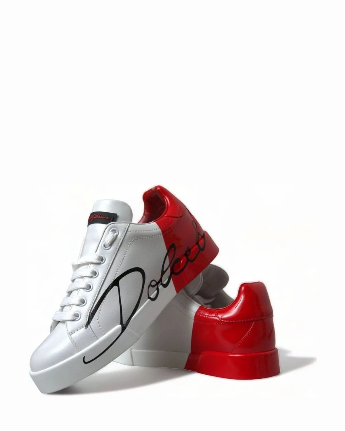 Dolce & Gabbana White Elegant Leather Portofino Sneakers Sneakers