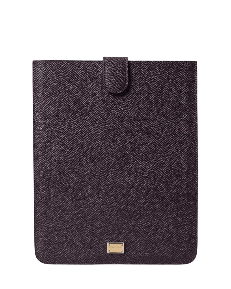 Dolce & Gabbana Brown Elegant Leather Tablet Pouch Clutch Bags