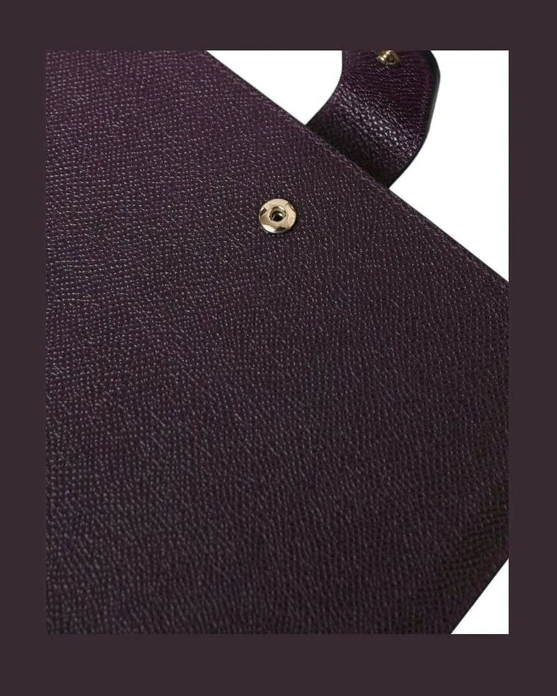 Dolce & Gabbana Brown Elegant Leather Tablet Pouch Clutch Bags