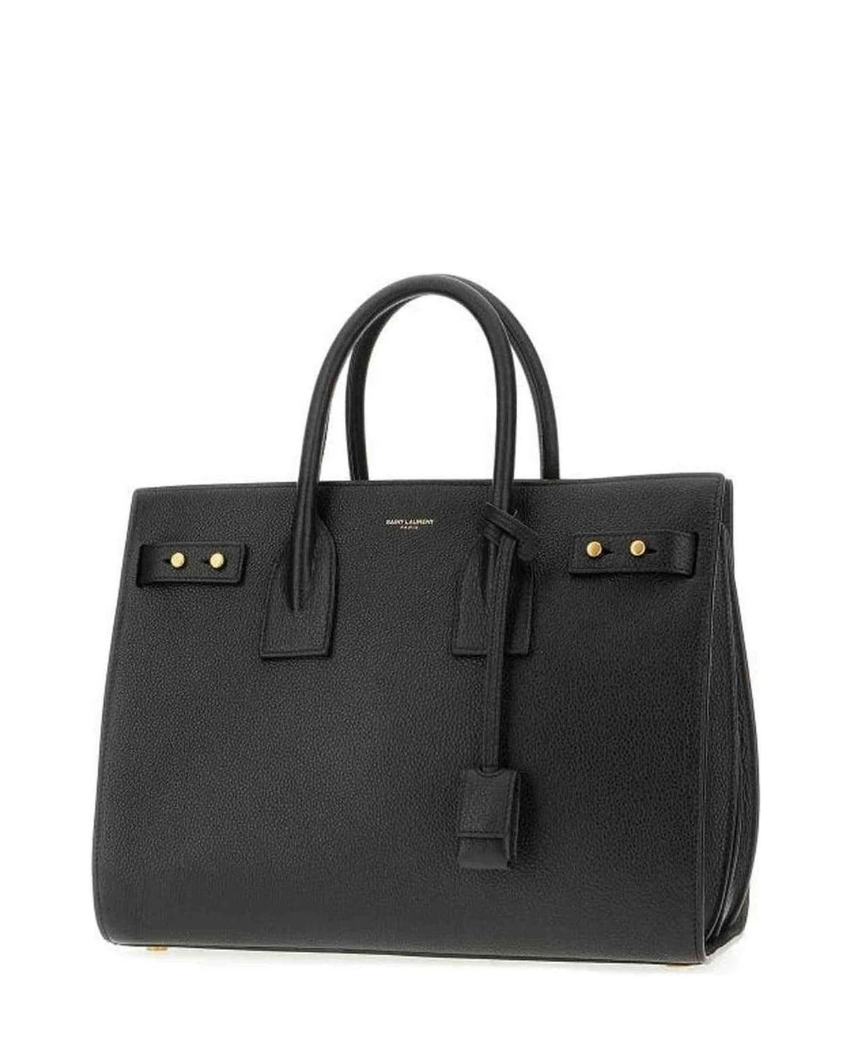 Saint Laurent Black Calf Leather Sac De Jour Handbag Handbags