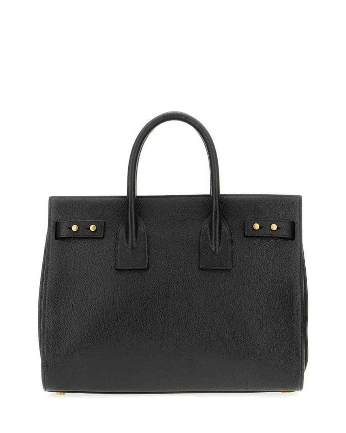 Saint Laurent Black Calf Leather Sac De Jour Handbag Handbags