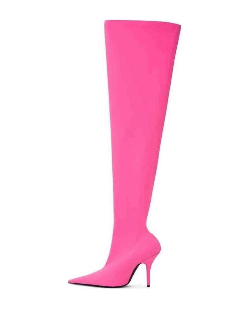Balenciaga Elegant Pink Polyester Ankle Boots Boots