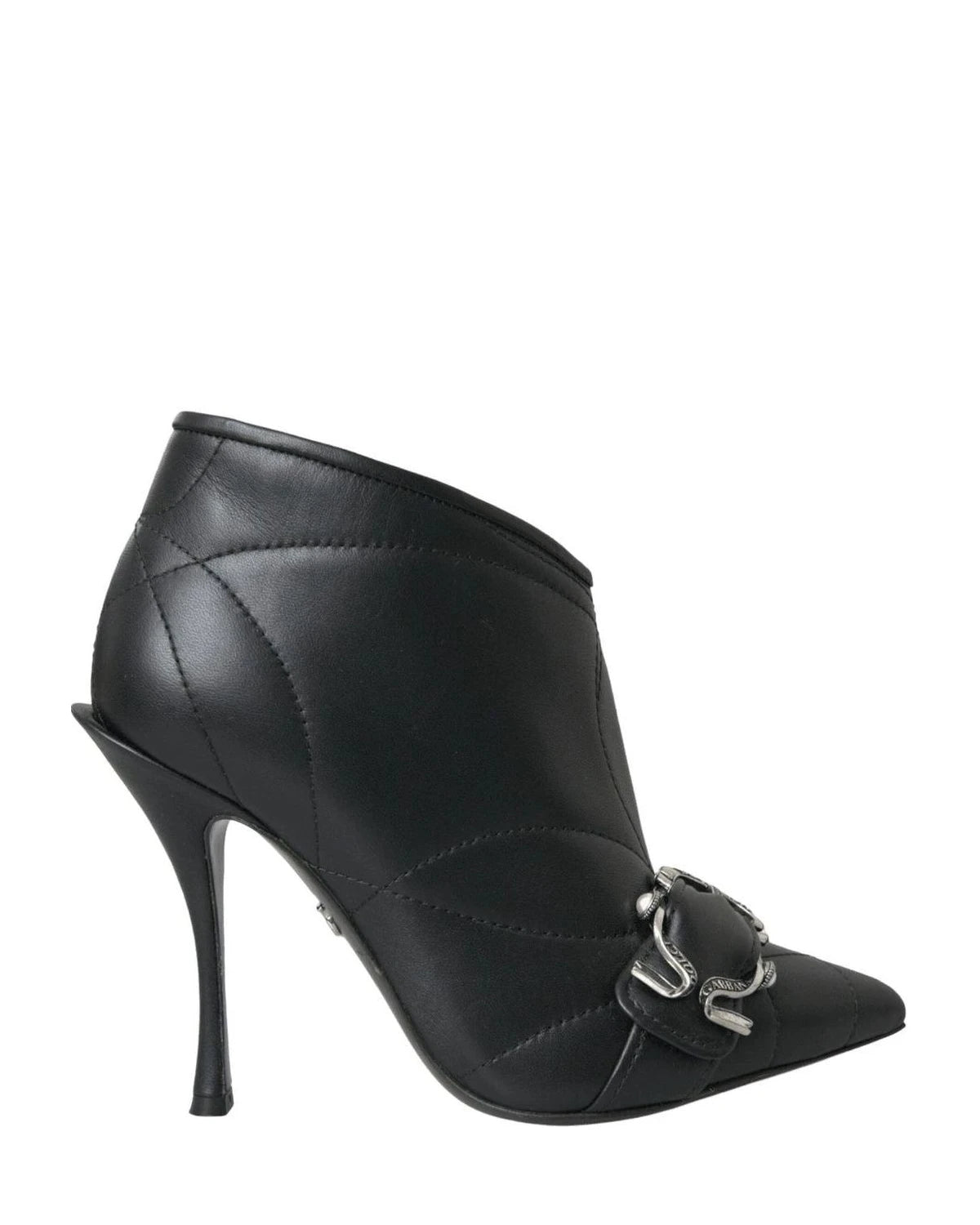 Dolce & Gabbana Black Devotion Quilted Buckled Boots Shoes Boots