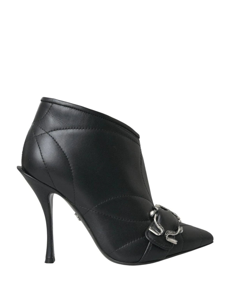 Dolce & Gabbana Black Devotion Quilted Buckled Boots Shoes Boots