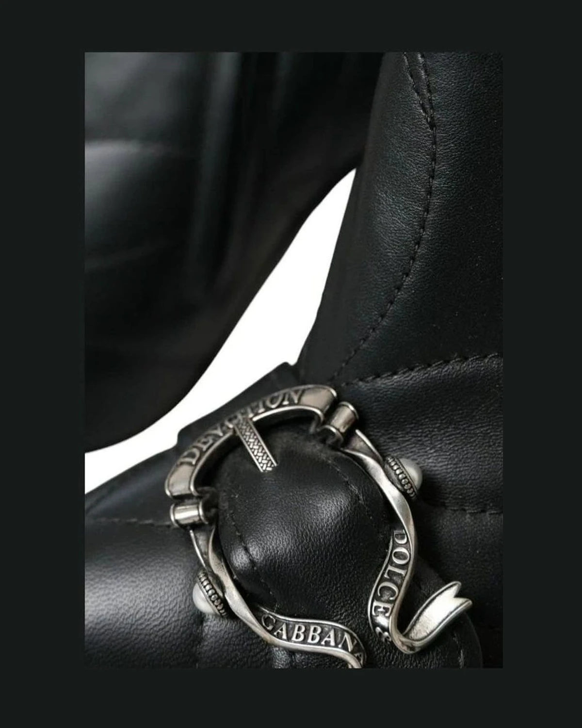 Dolce & Gabbana Black Devotion Quilted Buckled Boots Shoes Boots