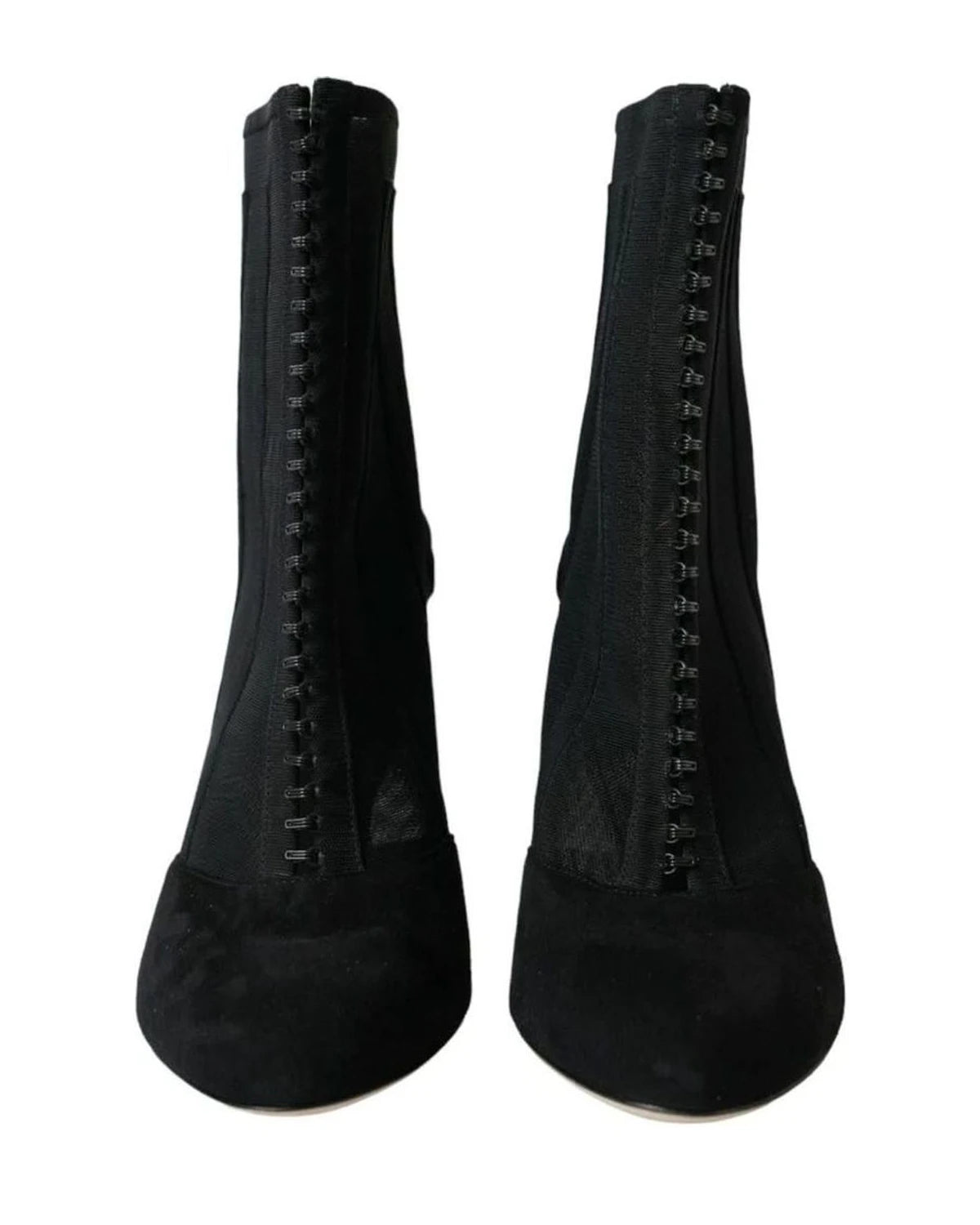 Dolce & Gabbana Black Mesh Stiletto Heels Ankle Boots Shoes Boots