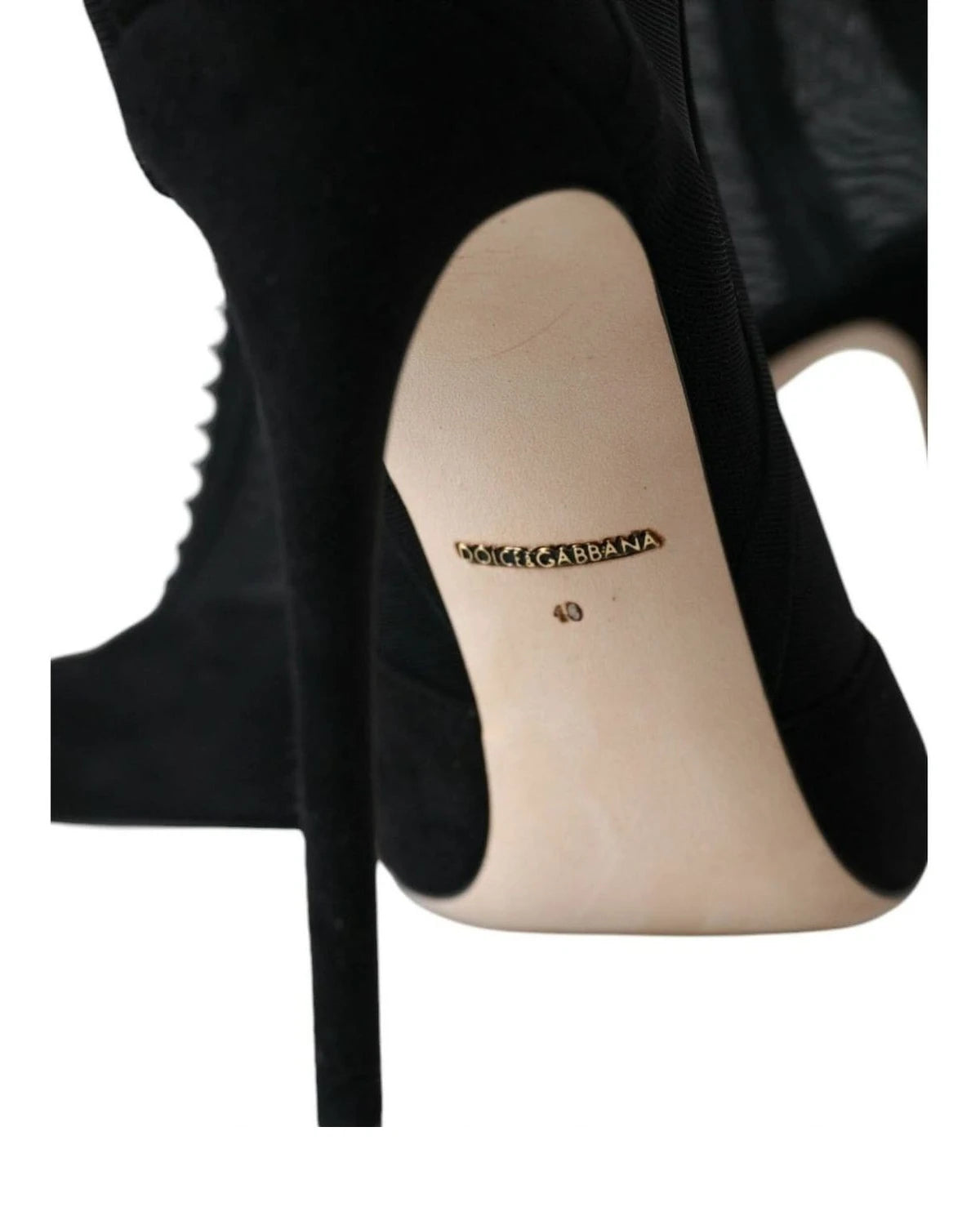 Dolce & Gabbana Black Mesh Stiletto Heels Ankle Boots Shoes Boots