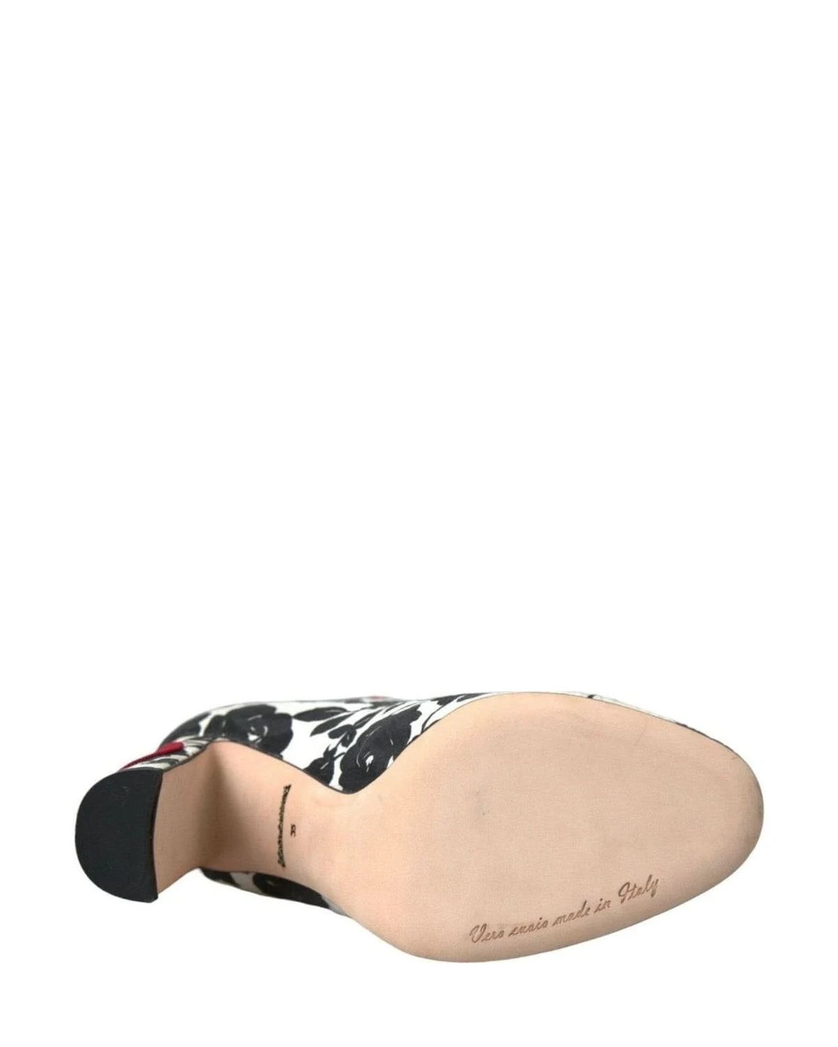 Dolce & Gabbana White Floral Hearts Leather High Boots Shoes Boots