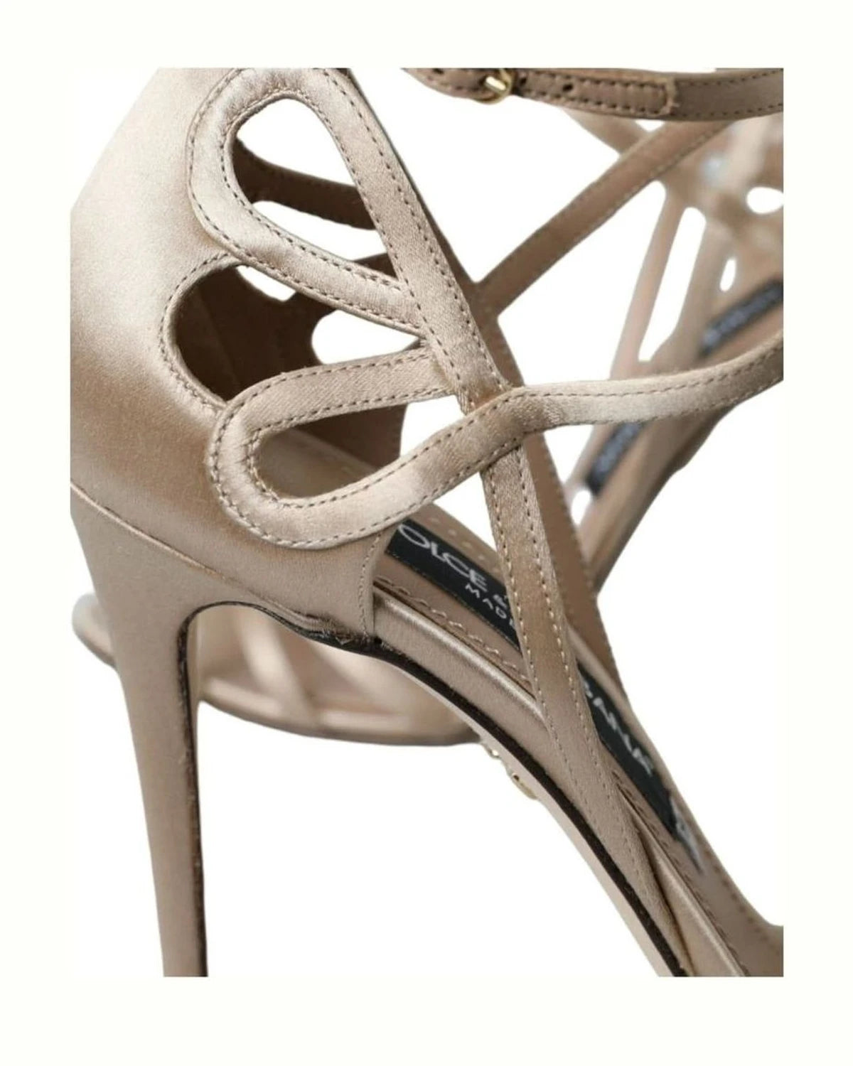 Dolce & Gabbana Beige Leather Strappy Heels Sandals Shoes Heels