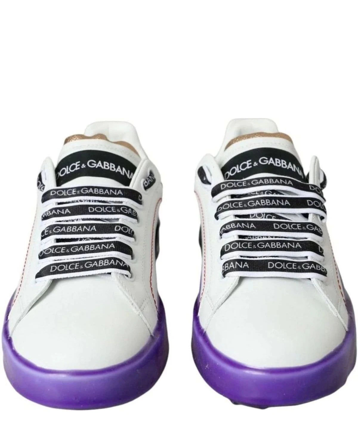 Dolce & Gabbana White Leather Portofino Low Top Sneakers Shoes Sneakers