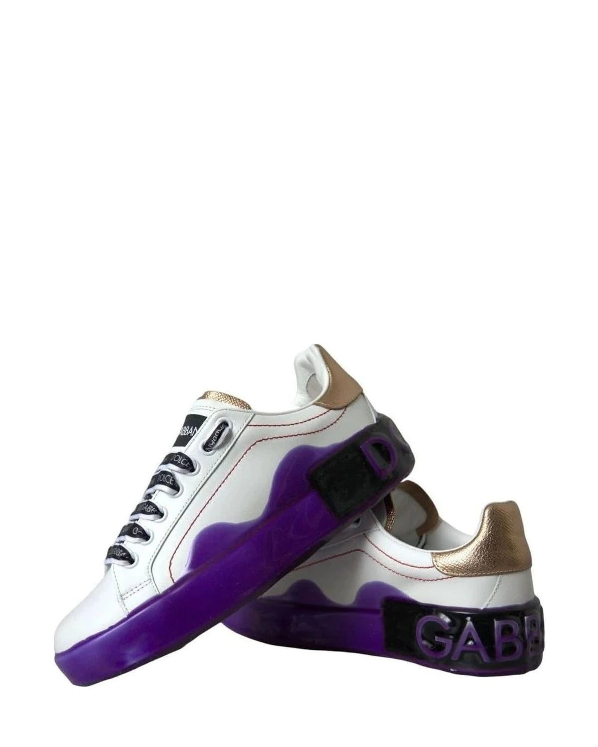 Dolce & Gabbana White Leather Portofino Low Top Sneakers Shoes Sneakers