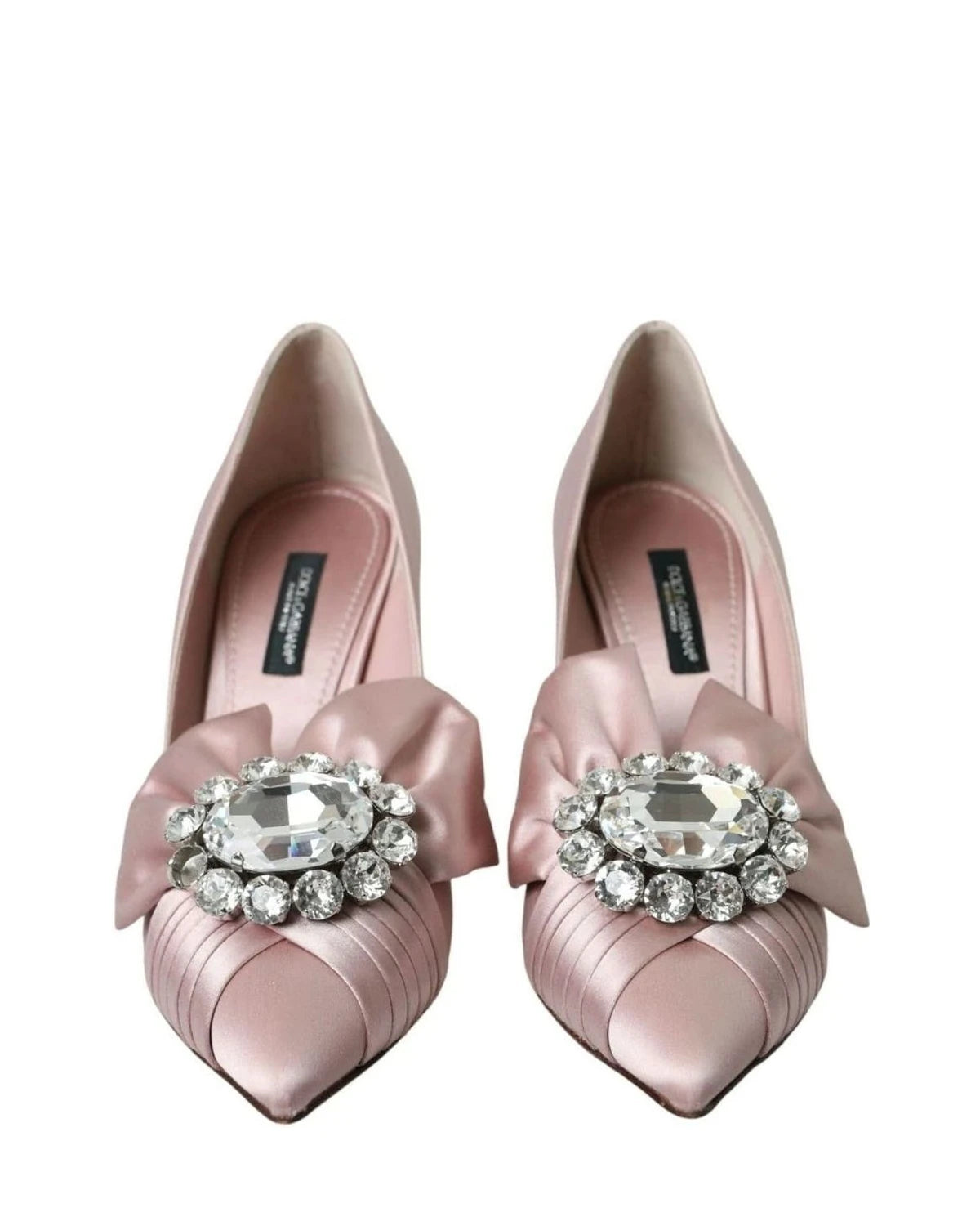 Dolce & Gabbana Pink Satin Crystal High Heels Pumps Shoes Heels
