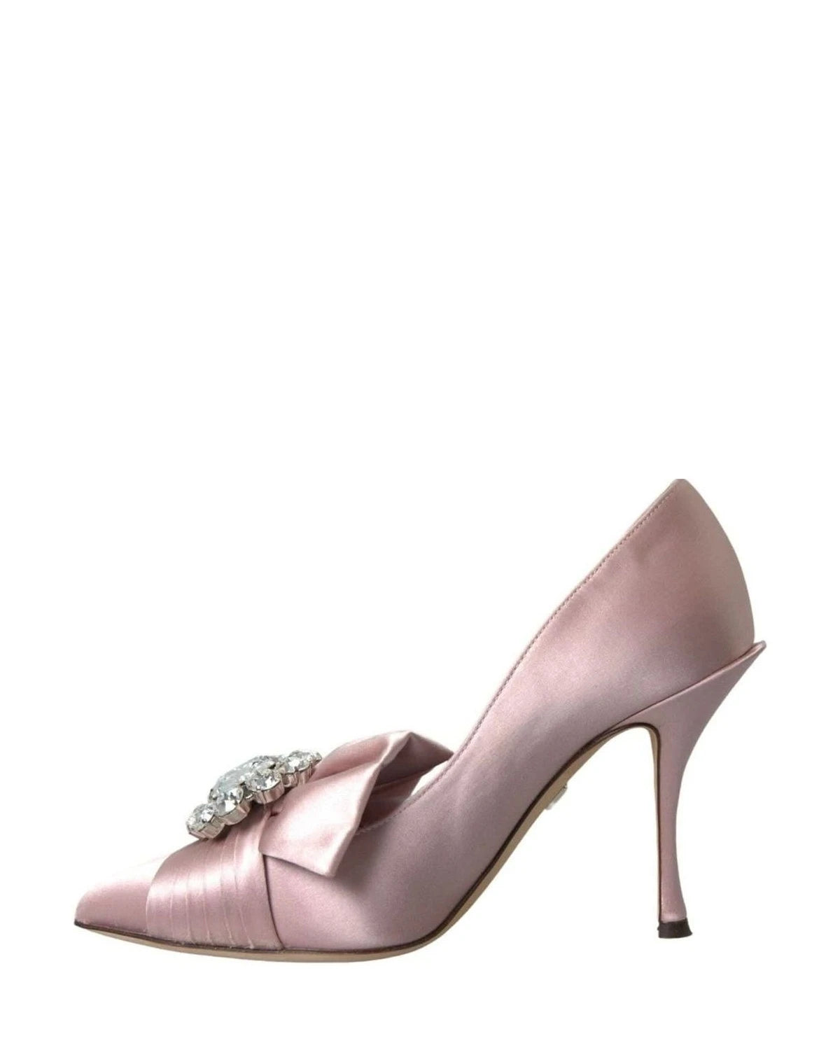 Dolce & Gabbana Pink Satin Crystal High Heels Pumps Shoes Heels