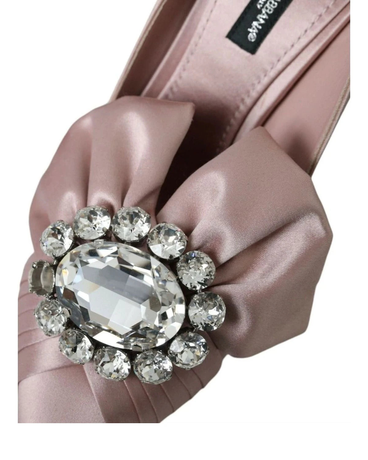 Dolce & Gabbana Pink Satin Crystal High Heels Pumps Shoes Heels
