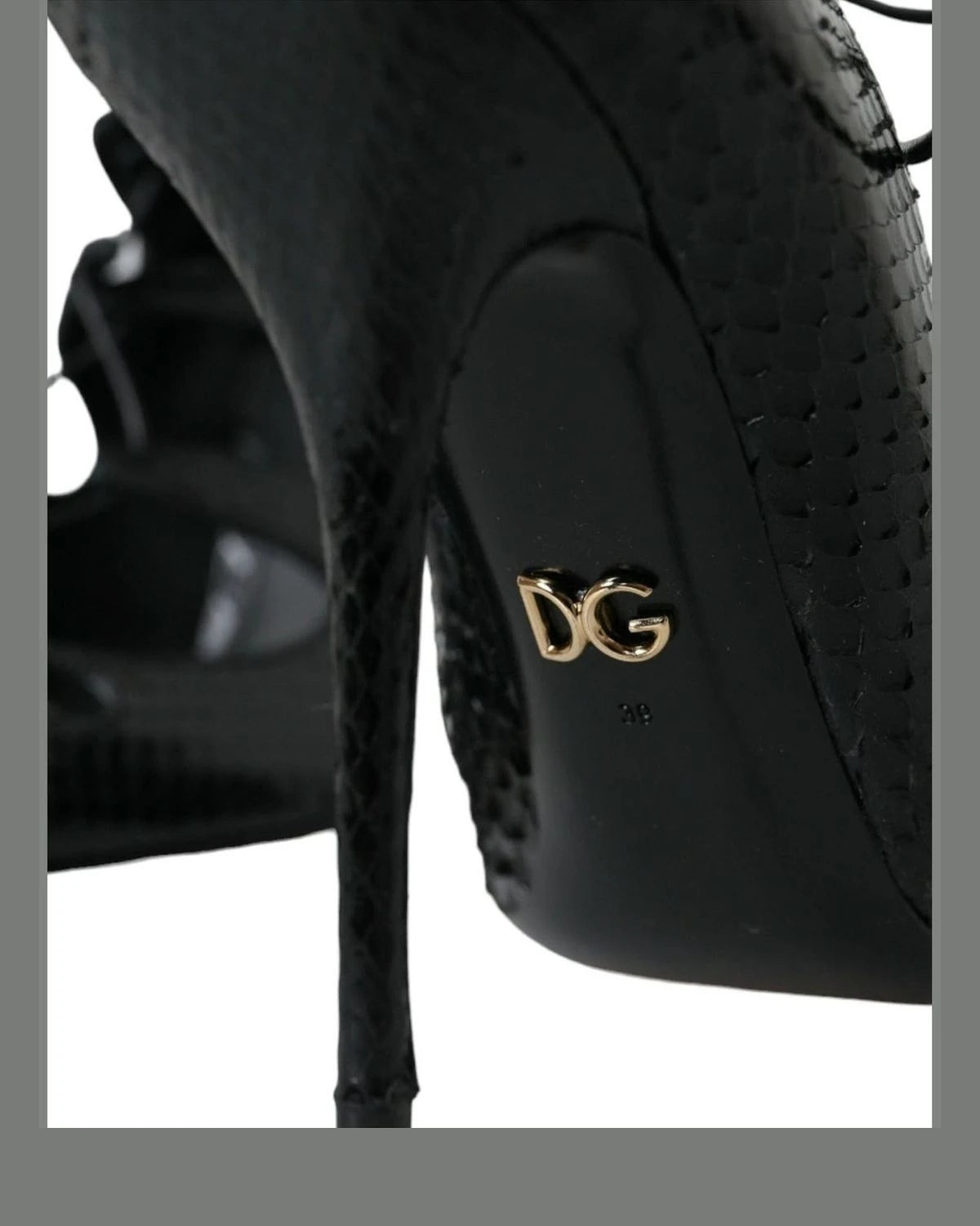 Dolce & Gabbana Black Python Leather Mary Jane Pumps Shoes Heels