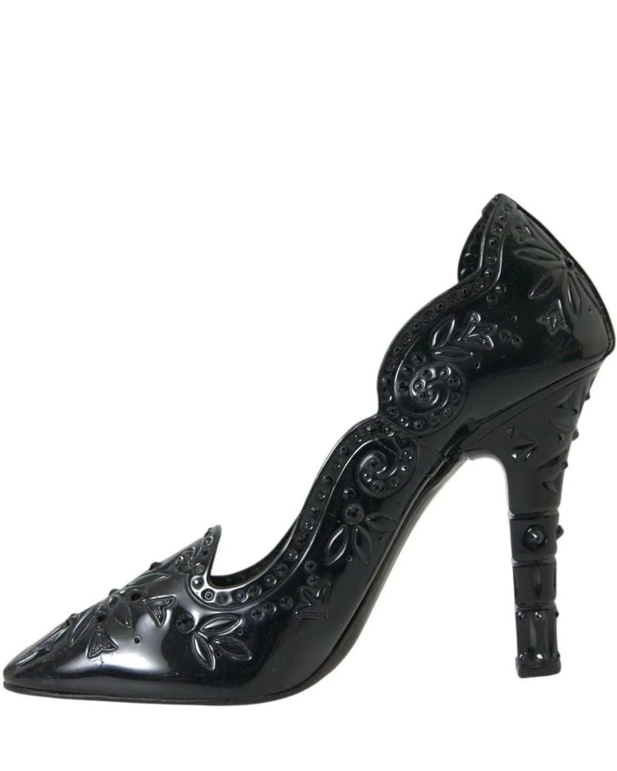 Dolce & Gabbana Black Crystal Cinderella Heels Pumps Shoes Heels