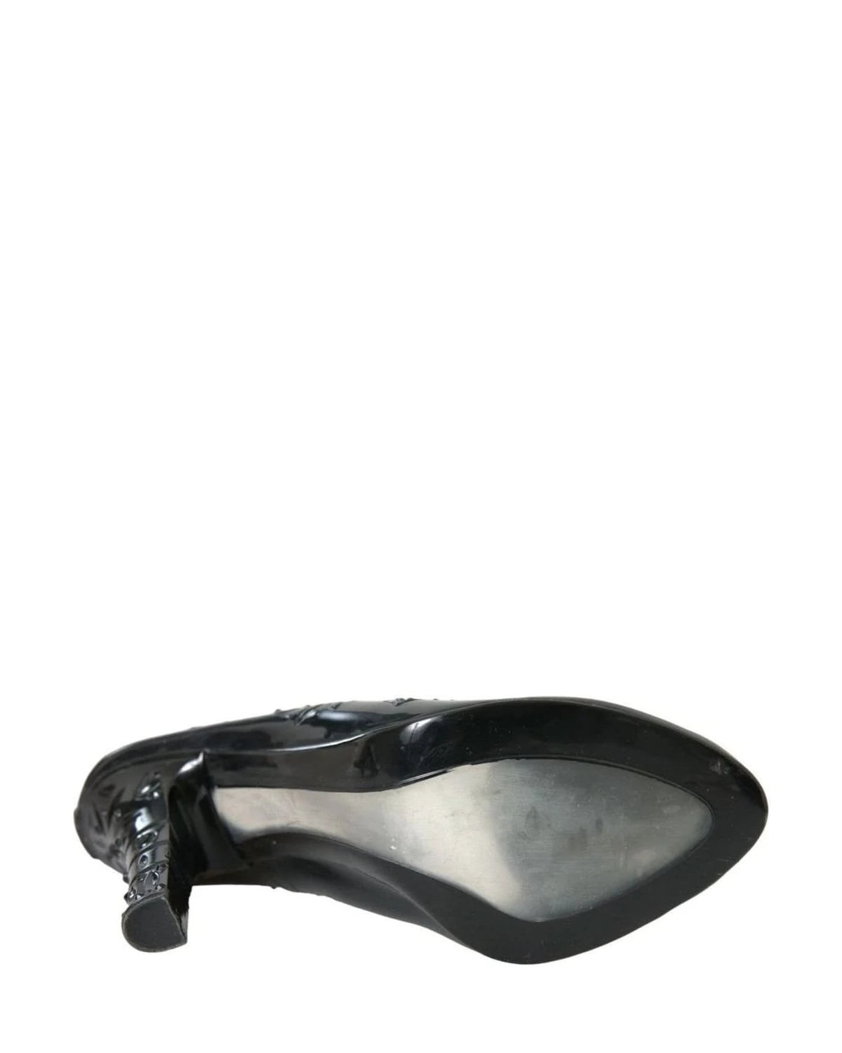 Dolce & Gabbana Black Crystal Cinderella Heels Pumps Shoes Heels