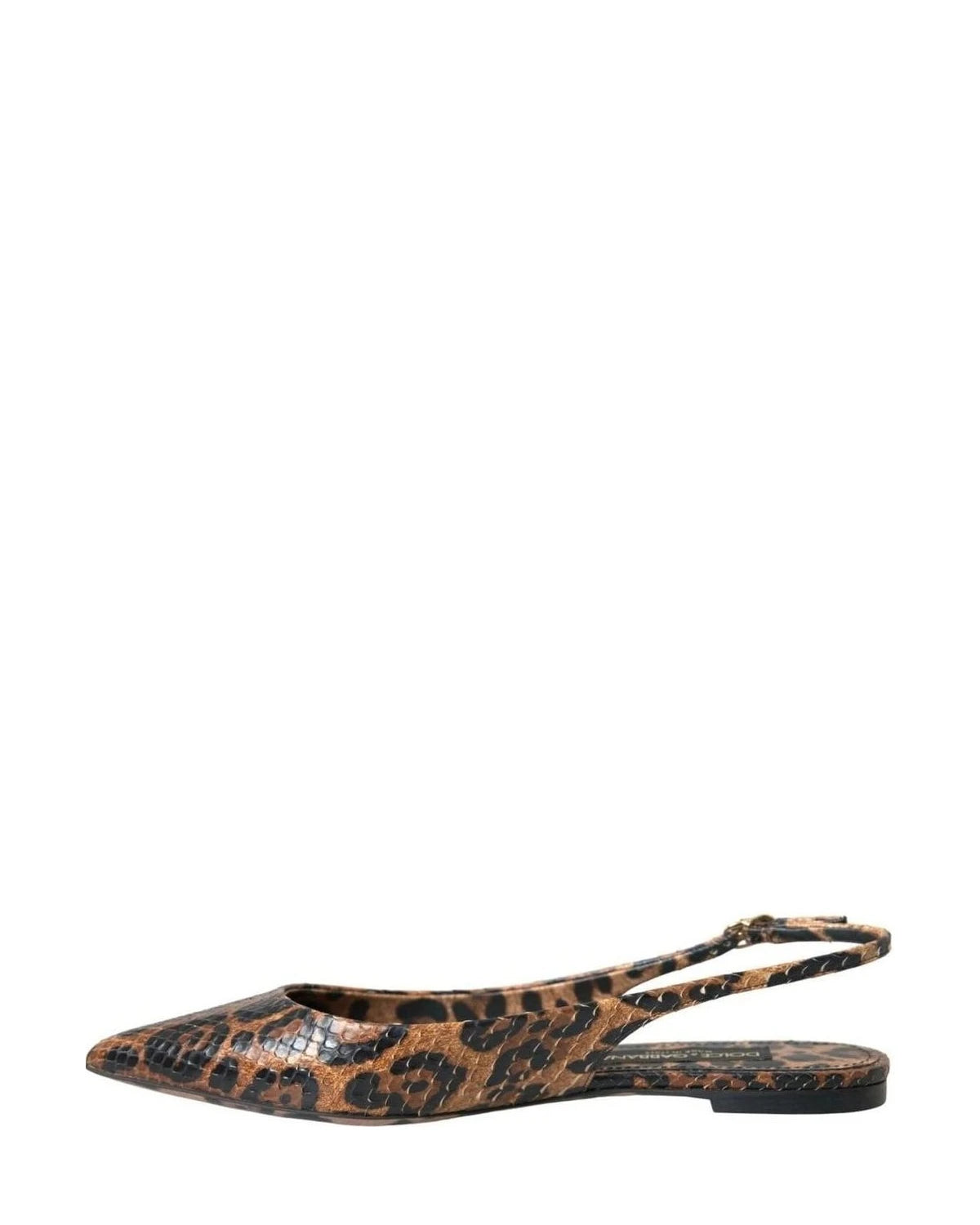 Dolce & Gabbana Brown Leopard Exotic Skin Slingback Shoes Sandals