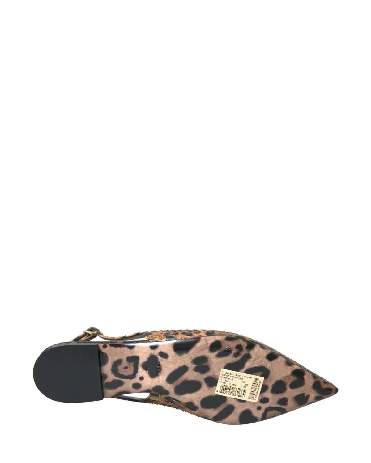 Dolce & Gabbana Brown Leopard Exotic Skin Slingback Shoes Sandals