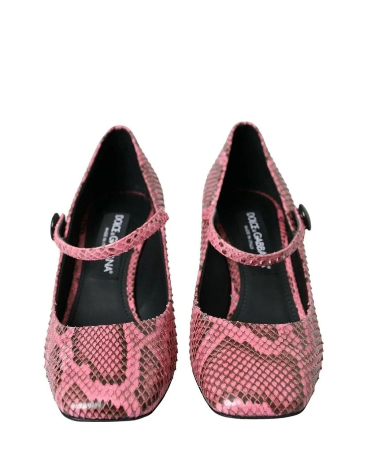 Dolce & Gabbana Pink Python Leather Mary Jane Heels Shoes Heels