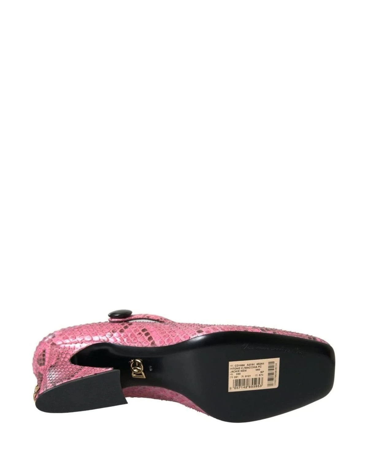 Dolce & Gabbana Pink Python Leather Mary Jane Heels Shoes Heels