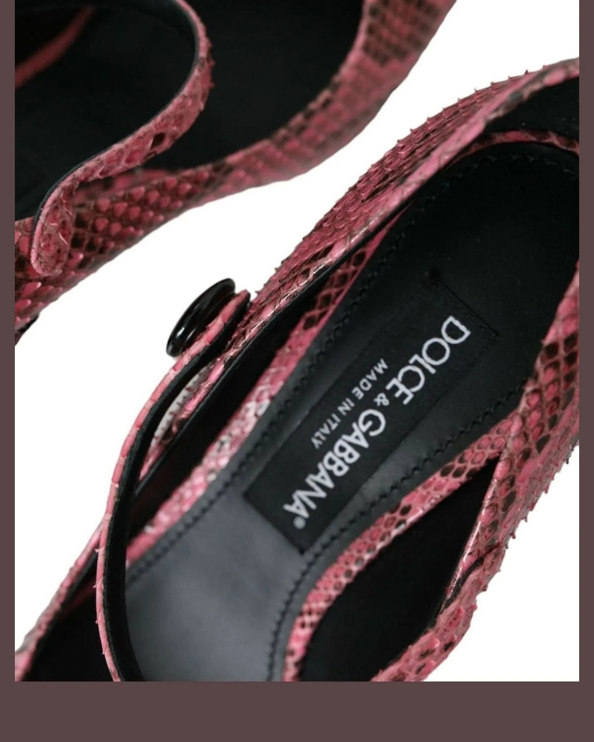 Dolce & Gabbana Pink Python Leather Mary Jane Heels Shoes Heels