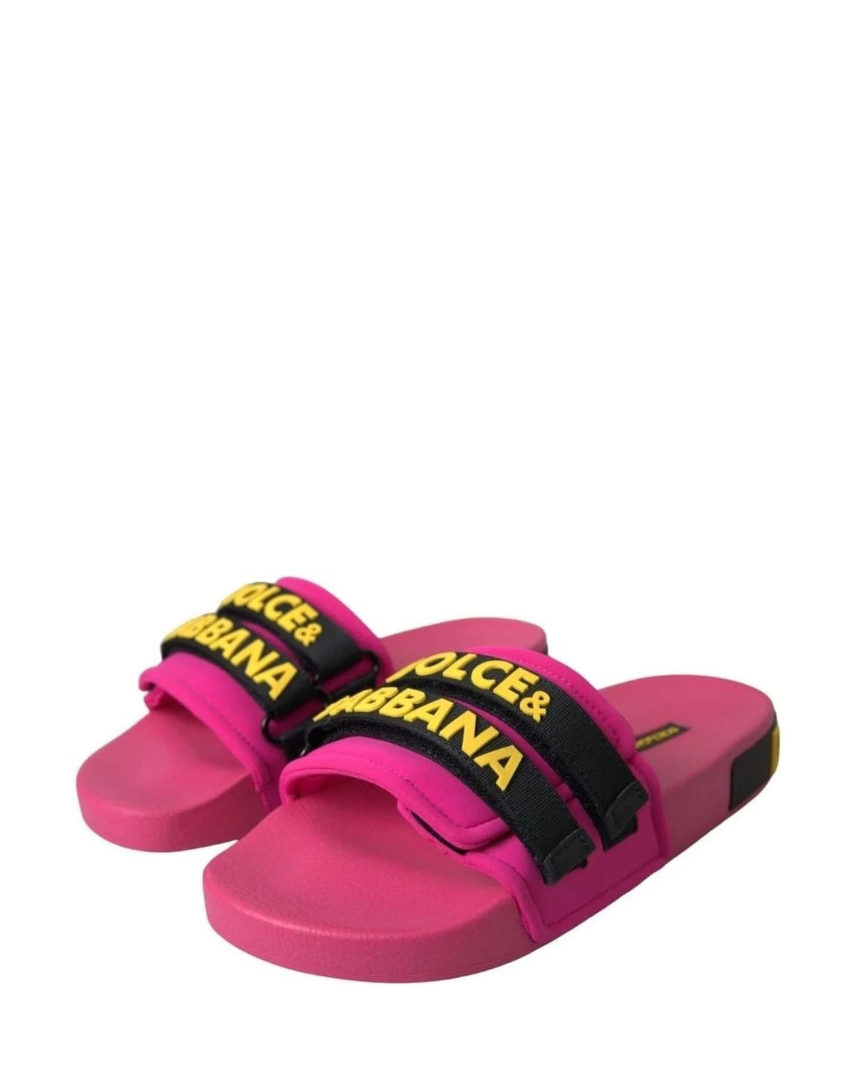 Dolce & Gabbana Pink Logo Beachwear Flats Sandals Shoes Flats