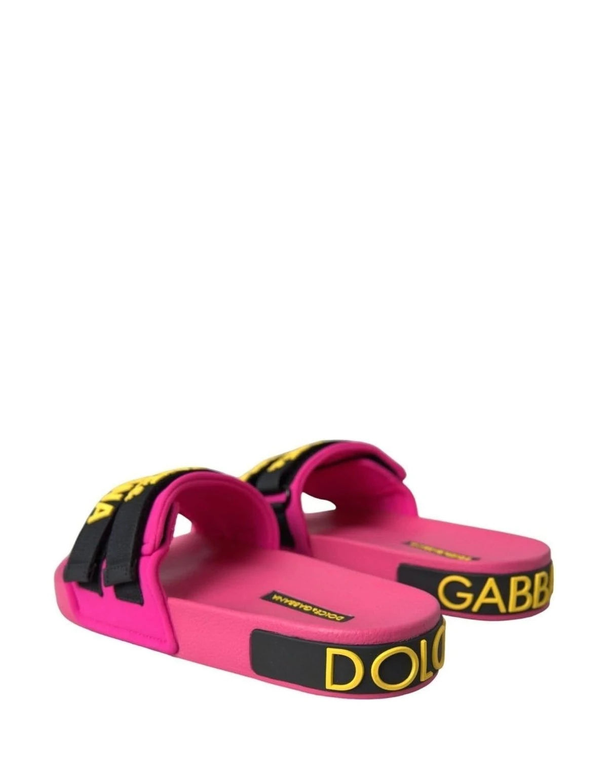 Dolce & Gabbana Pink Logo Beachwear Flats Sandals Shoes Flats