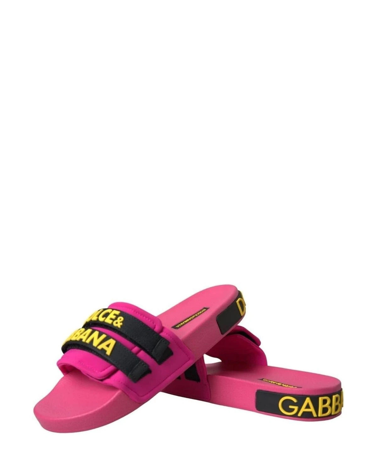 Dolce & Gabbana Pink Logo Beachwear Flats Sandals Shoes Flats