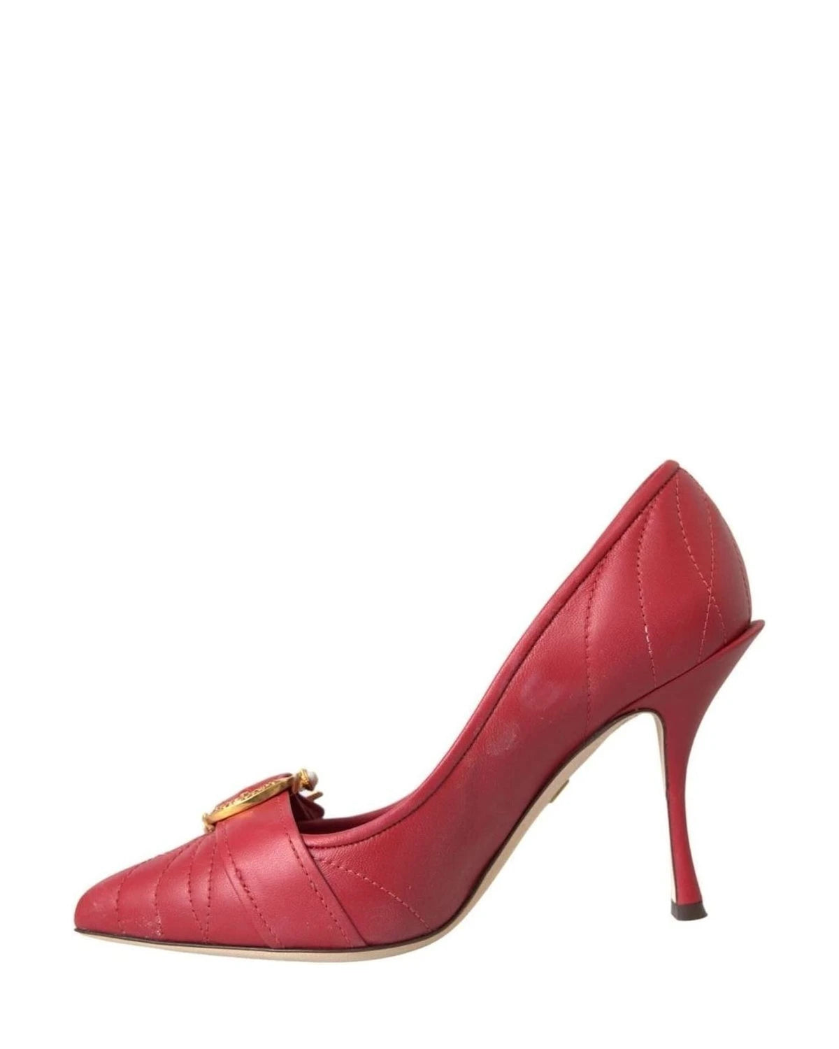 Dolce & Gabbana Red Devotion Leather Heels Pumps Shoes Heels