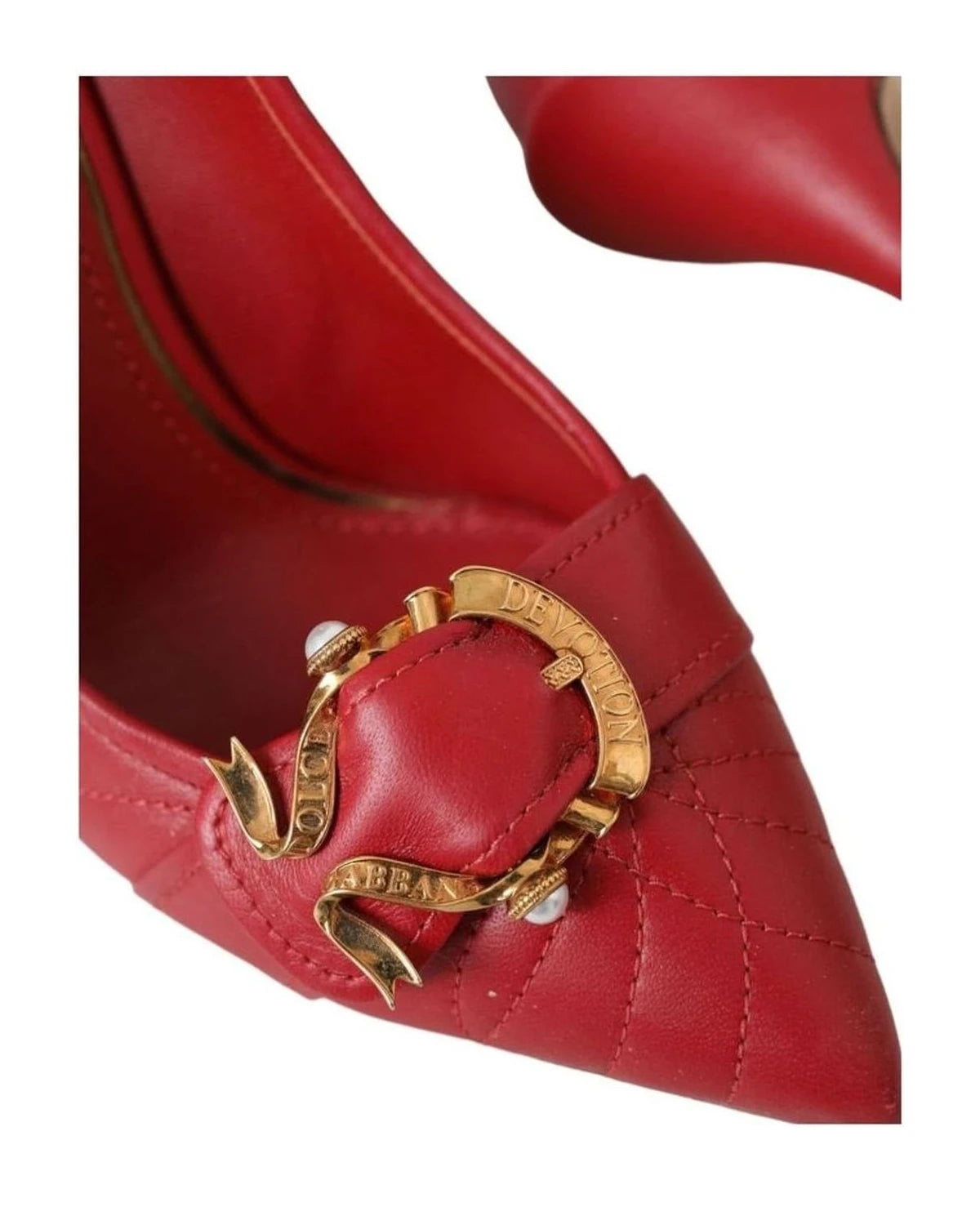 Dolce & Gabbana Red Devotion Leather Heels Pumps Shoes Heels