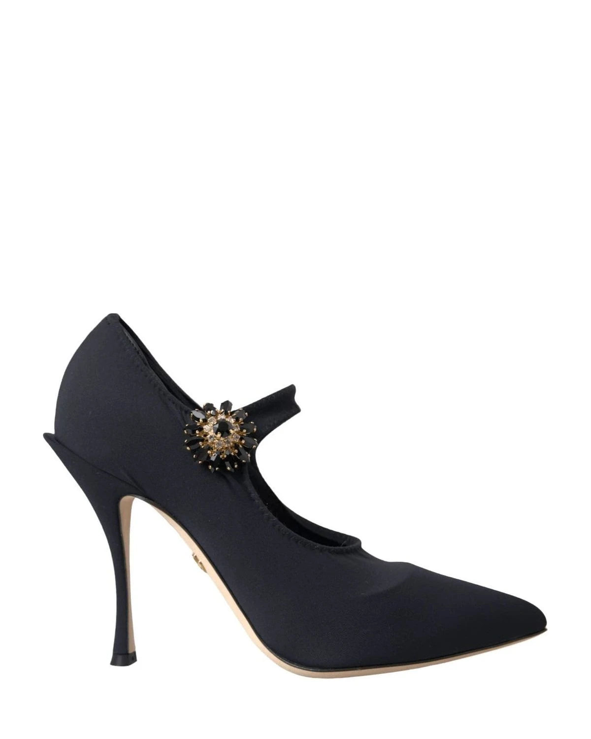 Dolce & Gabbana Black Mary Jane Jersey Crystal Pumps Shoes Glam Steals