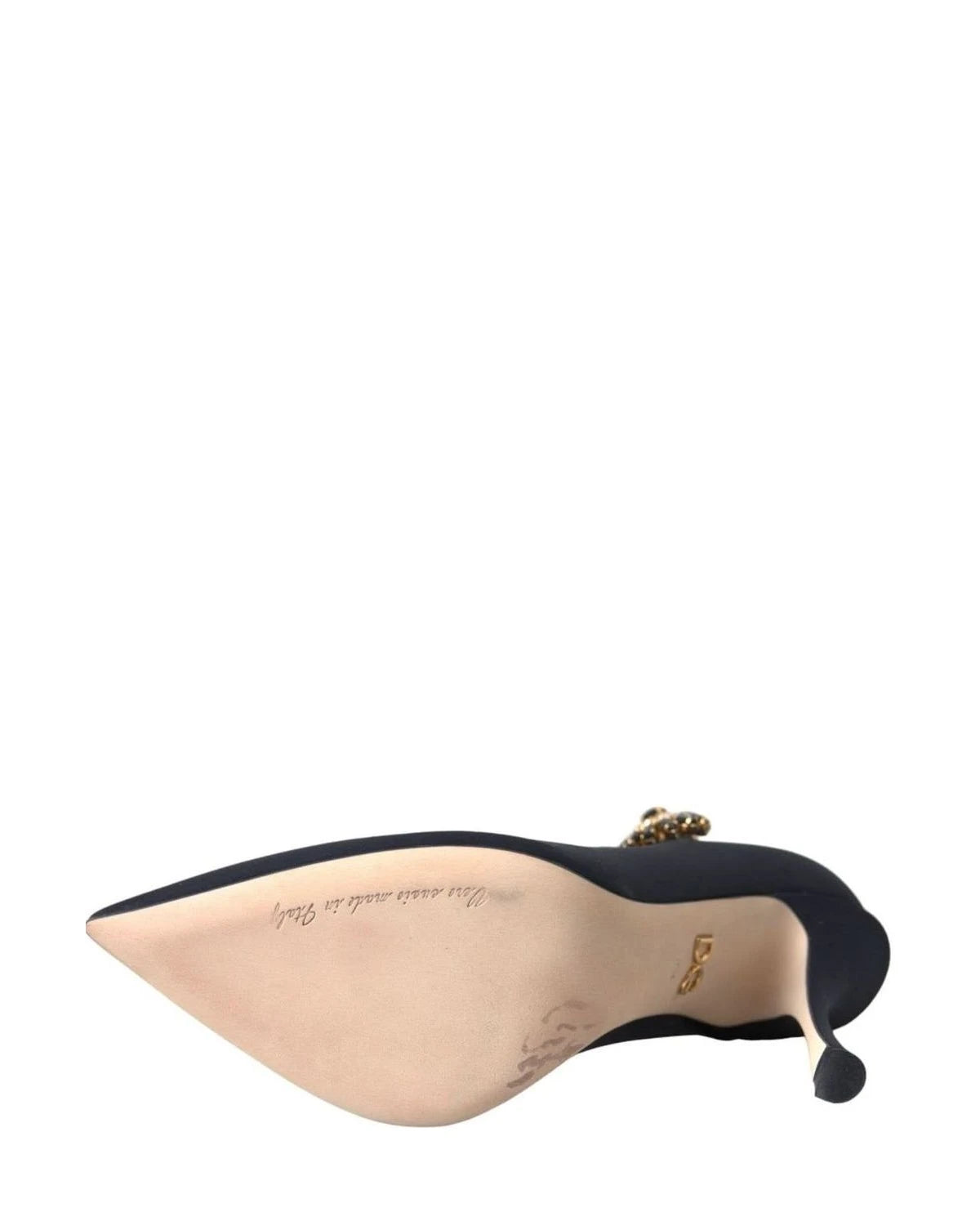 Dolce & Gabbana Black Mary Jane Jersey Crystal Pumps Shoes Heels