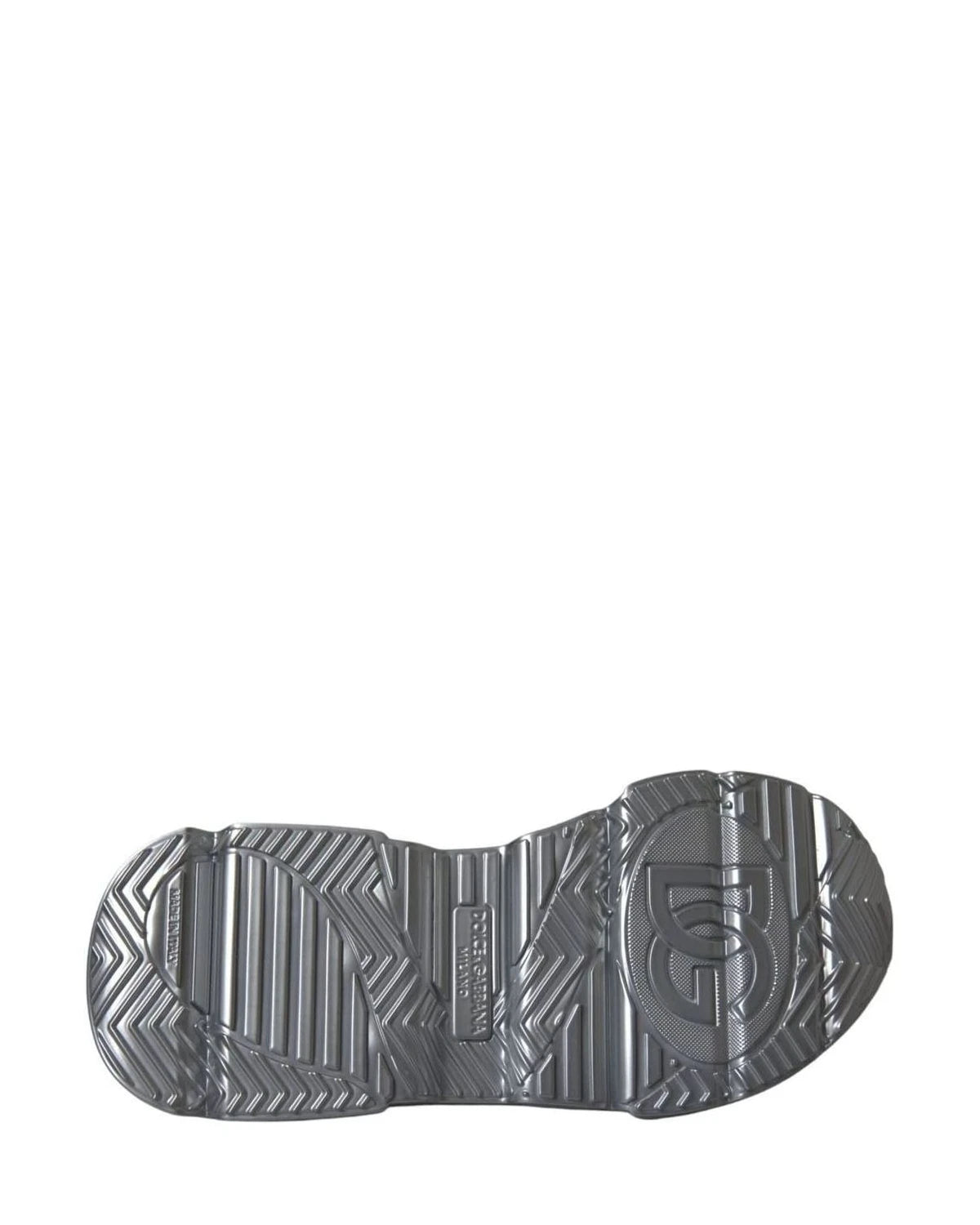 Dolce & Gabbana Silver Iridescent Daymaster Leather Sneakers Shoes Sneakers